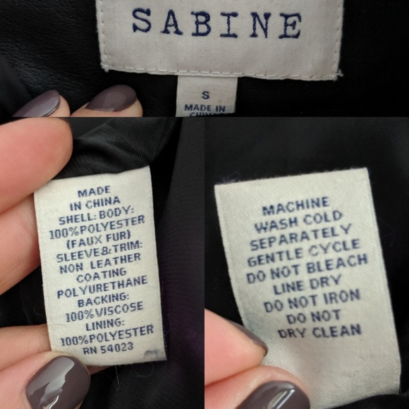 SABINE Faux Fur & Leather Cropped Moto Jacket - Picture 7 of 7